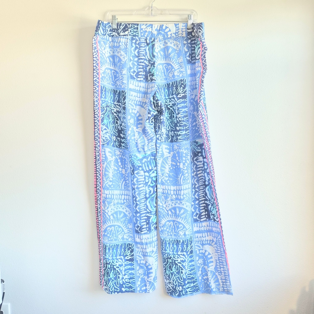 Lilly Pulitzer Bal Harbour Palazzo Pant Deep Indigo Leied Back Batik Size XL - Picture 2 of 6